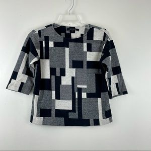 La fee Maraboutee 3/4 sleeve geometric top